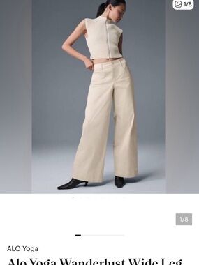 ALO Yoga Wide Leg Wanderlust Trouser - Oat